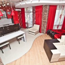 Ремонт квартиры в красных оттенках